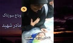 veda11 وداع سوزناک مادر شهید حزب‌الله با فرزندش